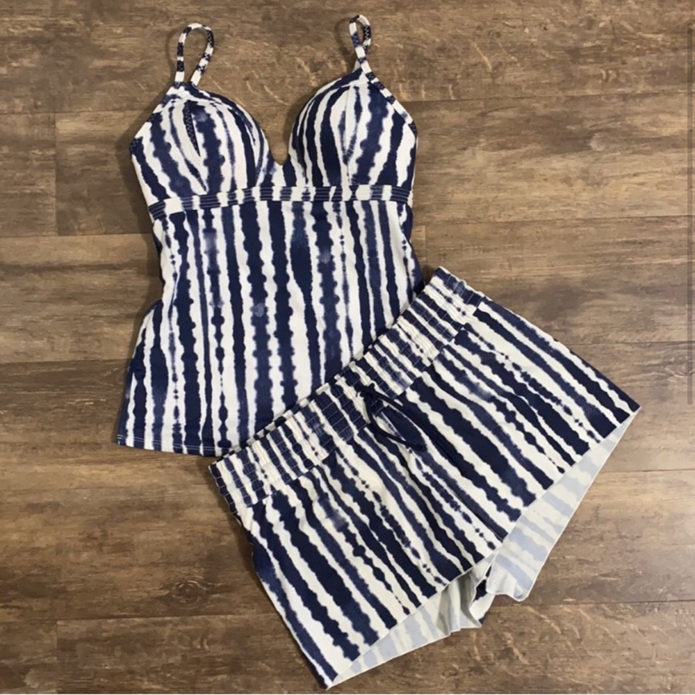 Athleta wave break swim suit set small